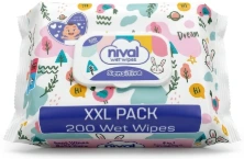 NIVAL BABY WET WIPES 200ks SENSITIVE XXL PACK MULTI